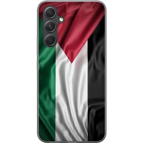 Samsung Galaxy S24+ Gennemsigtig cover Palestinaflaget – ikonisk frihedssymbol i rød, sort, hvid og grøn