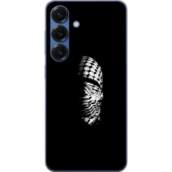 Samsung Galaxy S25+ Gjennomsiktig deksel Keffiyeh-mønster - klassisk svart-hvit palestinsk sjal med kulturell betydning