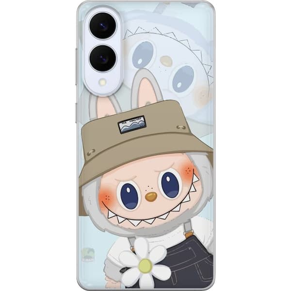 Samsung Galaxy S25 Edge Gennemsigtig cover Labubu med hat - Pop Mart figur Mr. Butcher i retro-stil med karakter
