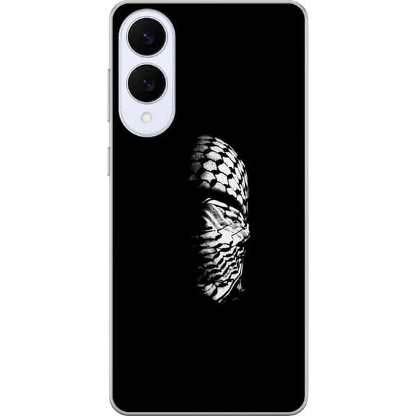 Samsung Galaxy S25 Edge Gennemsigtig cover Keffiyeh-mønster - klassisk sort-hvid palæstinensisk tørklæde med kulturel betydning