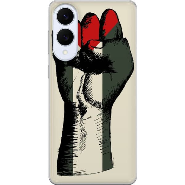 Samsung Galaxy S25 Edge Genomskinligt Skal Hand knuten i Palestinas färger – kraftfull symbol för frihetsrörelsen