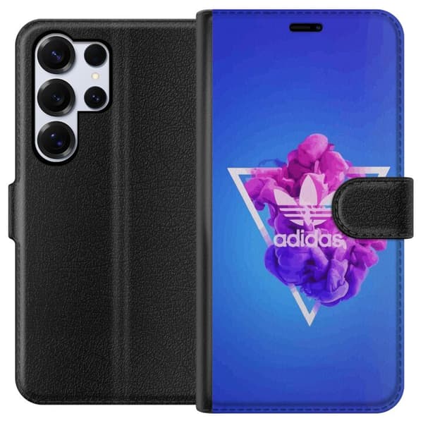 Samsung Galaxy S25 Ultra Lompakkokotelo Adidas-inspiroitunut sininen muotoilu - urheilullinen motiivi retro-vibeillä sinisissä sävyissä