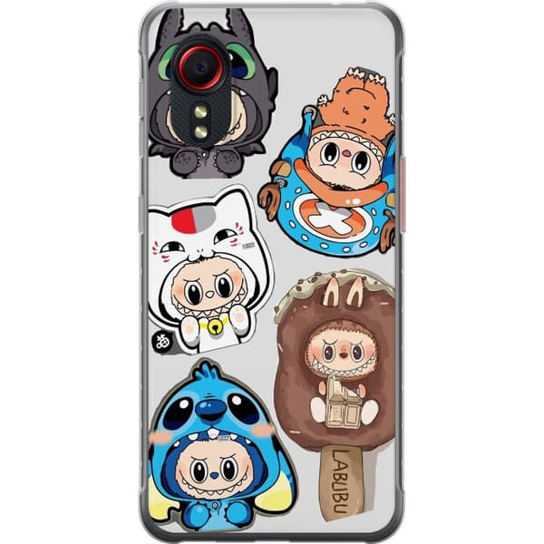 Samsung Galaxy Xcover 5 Gennemsigtig cover Labubu figur samling - Pop Mart Labubu The Monsters i farverigt design