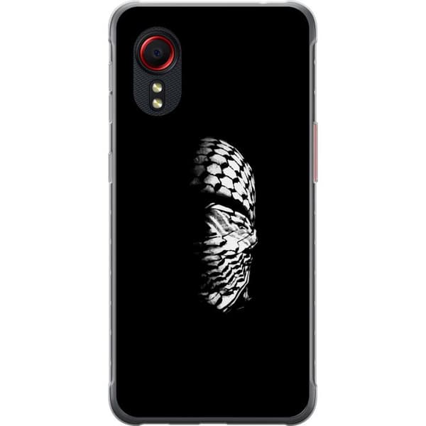 Samsung Galaxy Xcover 5 Gennemsigtig cover Keffiyeh-mønster - klassisk sort-hvid palæstinensisk tørklæde med kulturel betydning
