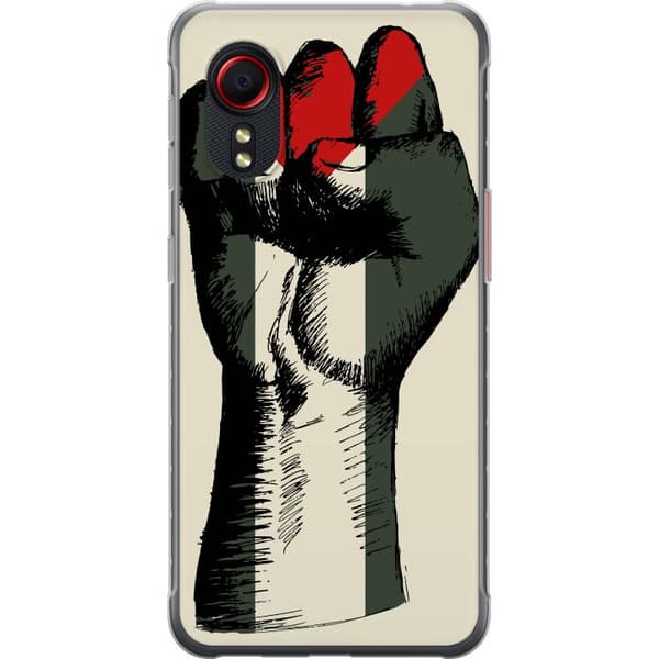 Samsung Galaxy Xcover 5 Gennemsigtig cover Hånd bundet i Palæstinas farver - kraftfuldt symbol for frihedsbevægelsen