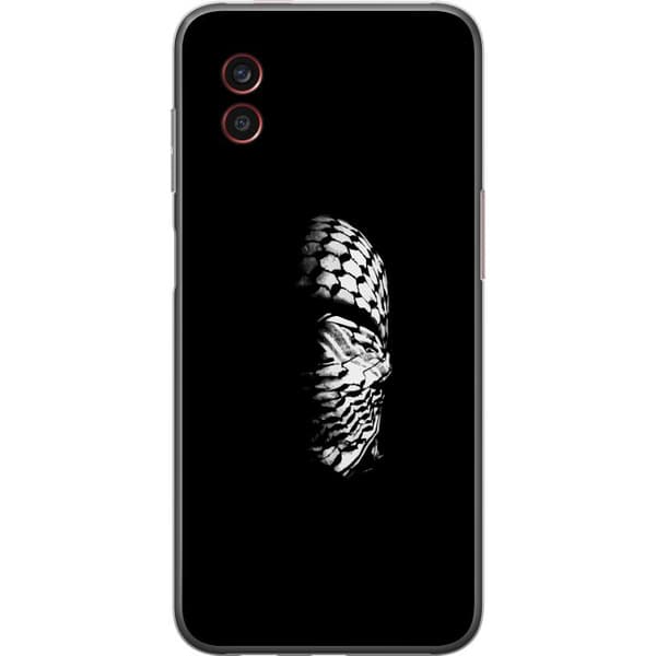 Samsung Galaxy Xcover6 Pro Gennemsigtig cover Keffiyeh-mønster - klassisk sort-hvid palæstinensisk tørklæde med kulturel betydning