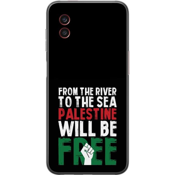 Samsung Galaxy Xcover6 Pro Genomskinligt Skal Free Palestine – politiskt statement med kraftfullt grafiskt uttryck