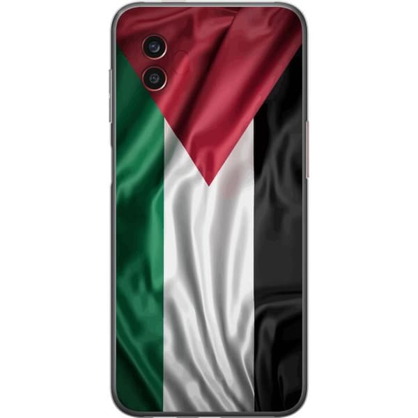Samsung Galaxy Xcover6 Pro Gennemsigtig cover Palestinaflaget – ikonisk frihedssymbol i rød, sort, hvid og grøn