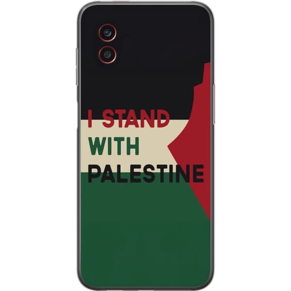 Samsung Galaxy Xcover6 Pro Genomskinligt Skal Stand with Palestine – solidaritetsdesign med starkt budskap