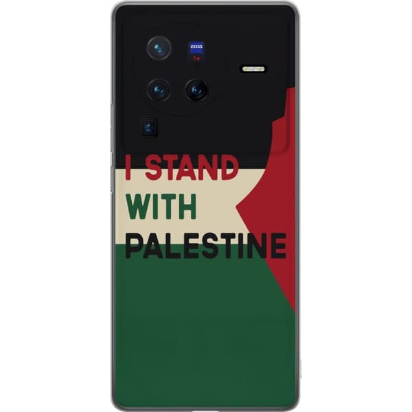 vivo X80 Pro Läpinäkyvä kuori Pysähdy Palestiinan puolesta - solidaarisuussuunnittelu vahvalla viestillä