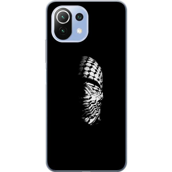 Xiaomi 11 Lite 5G NE Läpinäkyvä kuori Keffiyeh-kuviointi - klassinen palestiinalainen mustavalkoinen shaali, jolla on kulttuurinen merkitys
