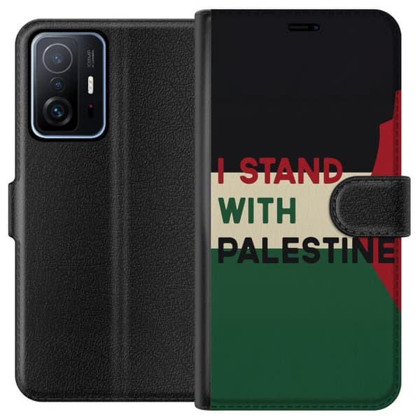 Xiaomi 11T Tegnebogsetui Stå sammen med Palæstina - solidaritetsdesign med en stærk besked