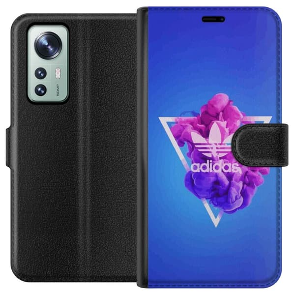 Xiaomi 12 Lommeboketui Adidas-inspirert blått design - sporty motiv med retro vibe i blåtoner