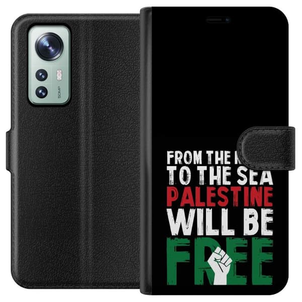 Xiaomi 12 Plånboksfodral Free Palestine – politiskt statement med kraftfullt grafiskt uttryck