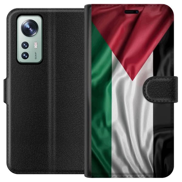 Xiaomi 12 Lompakkokotelo Palestiinan lippu – ikoninen vapauden symboli punaisessa, mustassa, valkoisessa ja vihreässä