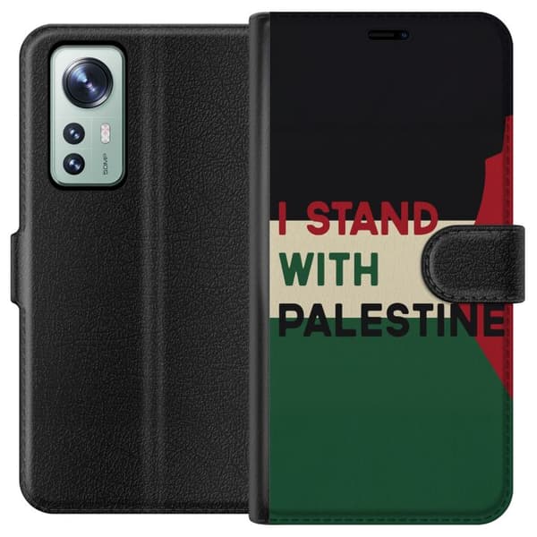 Xiaomi 12 Lompakkokotelo Pysähdy Palestiinan puolesta - solidaarisuussuunnittelu vahvalla viestillä