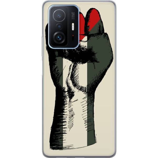 Xiaomi 11T Pro Gennemsigtig cover Hånd bundet i Palæstinas farver - kraftfuldt symbol for frihedsbevægelsen