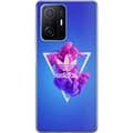 Miniatyrbillede 1 af 3: Xiaomi 11T Pro Gennemsigtig cover Adidas-inspireret blåt design - sporty motiv med retrovibe i blå toner