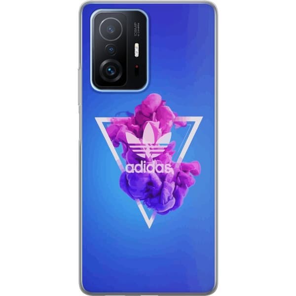 Xiaomi 11T Pro Gennemsigtig cover Adidas-inspireret blåt design - sporty motiv med retrovibe i blå toner