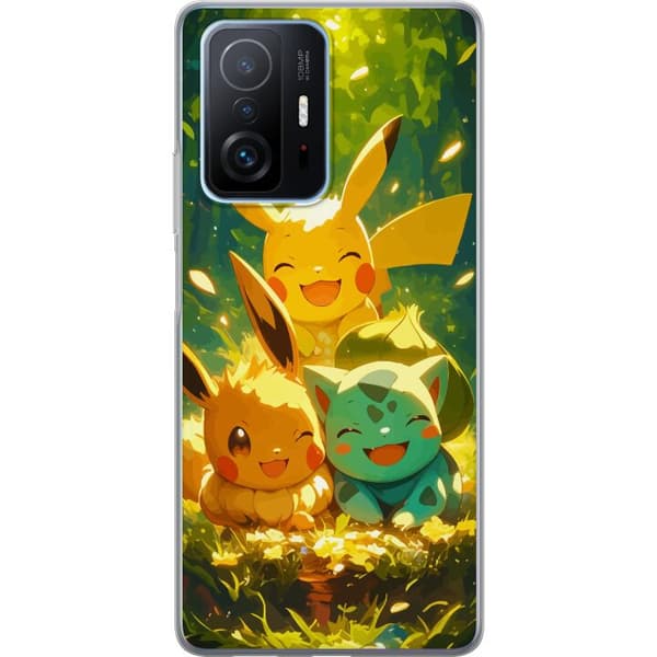 Xiaomi 11T Pro Gennemsigtig cover Pixelmonster spillestil - farverig design til retro-elskende gamere