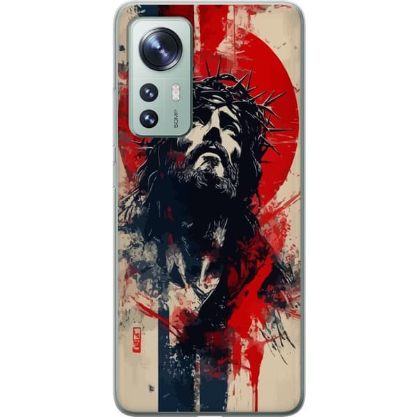 Xiaomi 12 Gennemsigtig cover Jesus med kors - kristent motiv med stærk symbolik om tro og håb