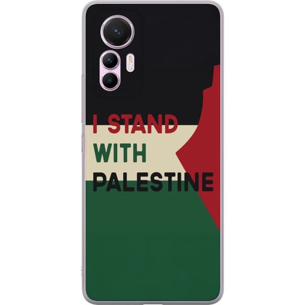 Xiaomi 12 Lite Läpinäkyvä kuori Pysähdy Palestiinan puolesta - solidaarisuussuunnittelu vahvalla viestillä