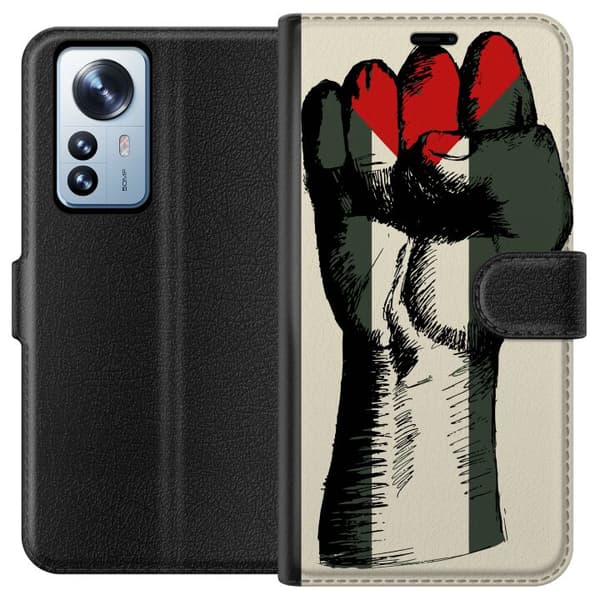 Xiaomi 12 Pro Lommeboketui Hand knyttet i Palestinas farger - kraftig symbol for frihetsbevegelsen