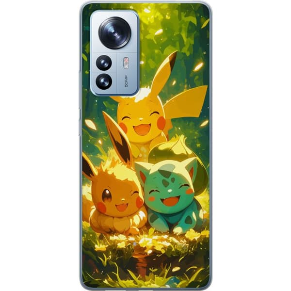 Xiaomi 12 Pro Gennemsigtig cover Pixelmonster spillestil - farverig design til retro-elskende gamere