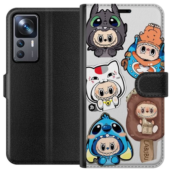 Xiaomi 12T Tegnebogsetui Labubu figur samling - Pop Mart Labubu The Monsters i farverigt design