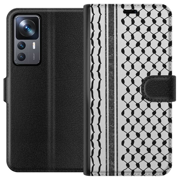 Xiaomi 12T Lompakkokotelo Palestiinalainen kuvio - perinteiseen tyyliin inspiroima keffiyeh-kangas