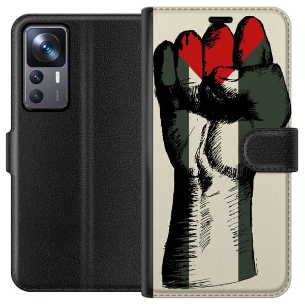 Xiaomi 12T Lompakkokotelo Käsi sidottu Palestinan väreihin - voimakas symboli vapausliikkeelle