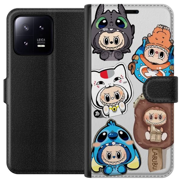 Xiaomi 13 Tegnebogsetui Labubu figur samling - Pop Mart Labubu The Monsters i farverigt design
