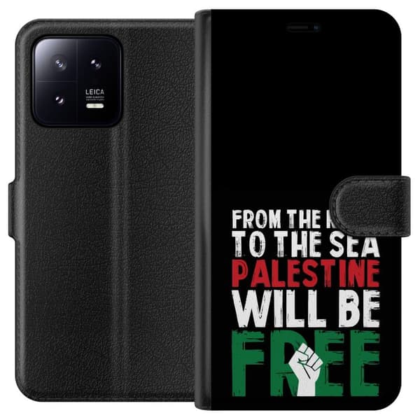 Xiaomi 13 Plånboksfodral Free Palestine – politiskt statement med kraftfullt grafiskt uttryck
