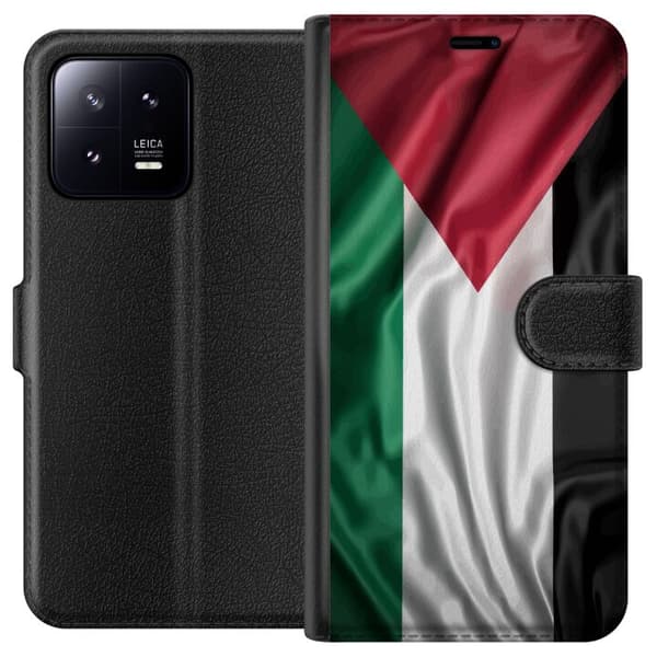 Xiaomi 13 Plånboksfodral Palestinaflaggan – ikoniskt frihetsmotiv i rött, svart, vitt och grönt