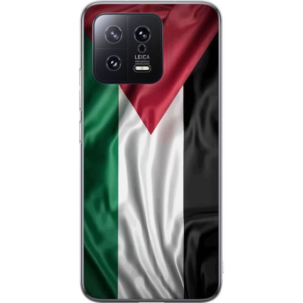 Xiaomi 13 Läpinäkyvä kuori Palestiinan lippu – ikoninen vapauden symboli punaisessa, mustassa, valkoisessa ja vihreässä