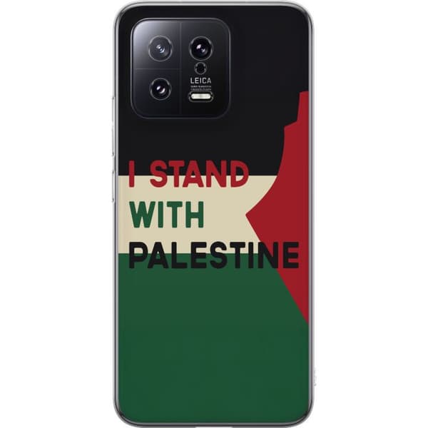 Xiaomi 13 Läpinäkyvä kuori Pysähdy Palestiinan puolesta - solidaarisuussuunnittelu vahvalla viestillä