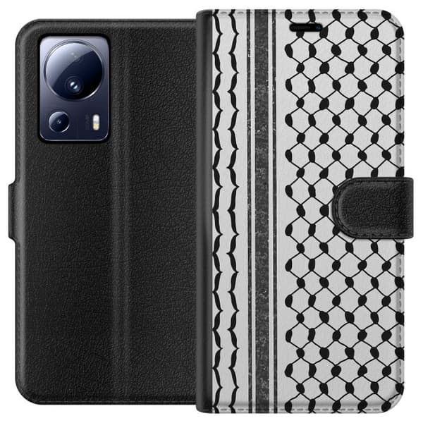 Xiaomi 13 Lite Lommeboketui Palestinsk mønster - inspirert av tradisjonell stil keffiyeh-stoff