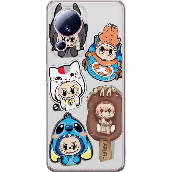 Xiaomi 13 Lite Gjennomsiktig deksel Labubu figure samling - Pop Mart Labubu The Monsters i fargerik design