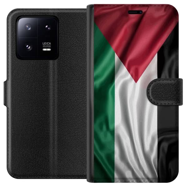 Xiaomi 13 Pro Plånboksfodral Palestinaflaggan – ikoniskt frihetsmotiv i rött, svart, vitt och grönt