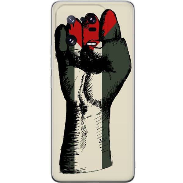 Xiaomi 13 Pro Läpinäkyvä kuori Käsi sidottu Palestinan väreihin - voimakas symboli vapausliikkeelle