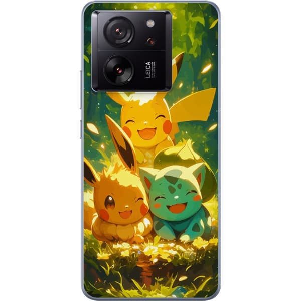 Xiaomi 13T Gennemsigtig cover Pixelmonster spillestil - farverig design til retro-elskende gamere
