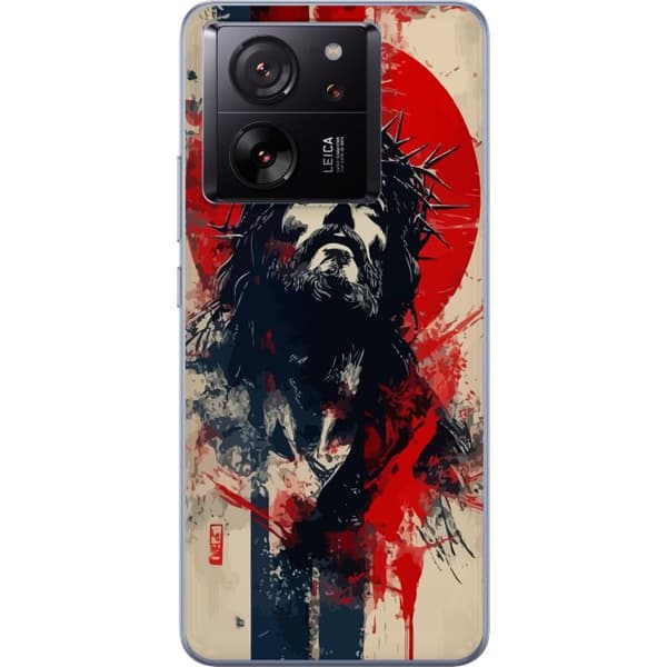 Xiaomi 13T Pro Genomskinligt Skal Jesus med kors – kristet motiv med stark symbolik om tro och hopp