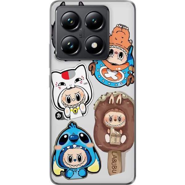 Xiaomi 14T Gennemsigtig cover Labubu figur samling - Pop Mart Labubu The Monsters i farverigt design