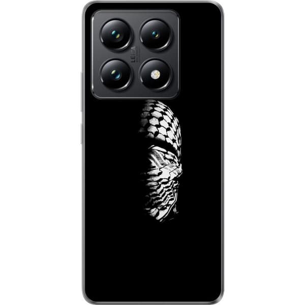 Xiaomi 14T Pro Genomskinligt Skal Keffiyeh-mönster – klassisk svartvit palestinasjal med kulturell tyngd