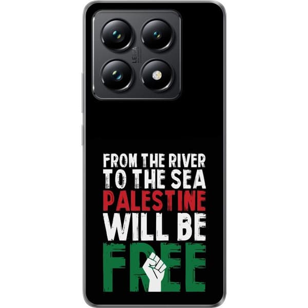 Xiaomi 14T Pro Genomskinligt Skal Free Palestine – politiskt statement med kraftfullt grafiskt uttryck
