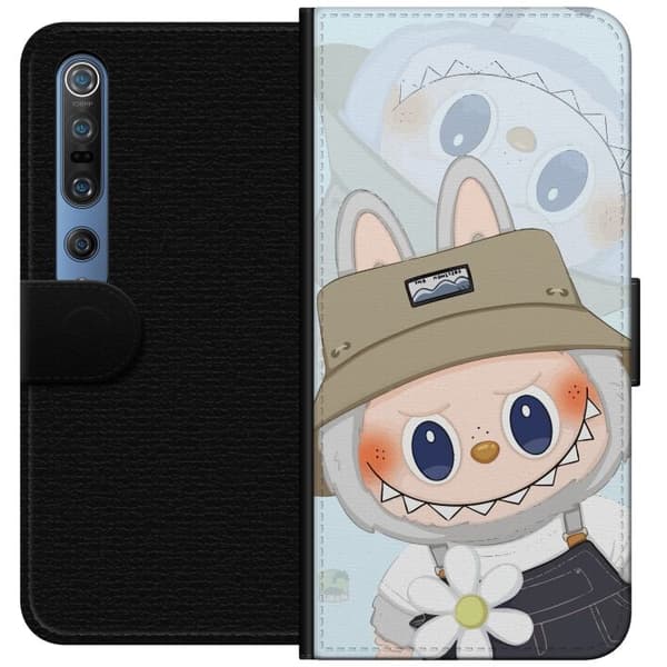 Xiaomi Mi 10 Pro 5G Plånboksfodral Labubu med hatt – Pop Mart-figur Mr. Butcher i retro stil med karaktär