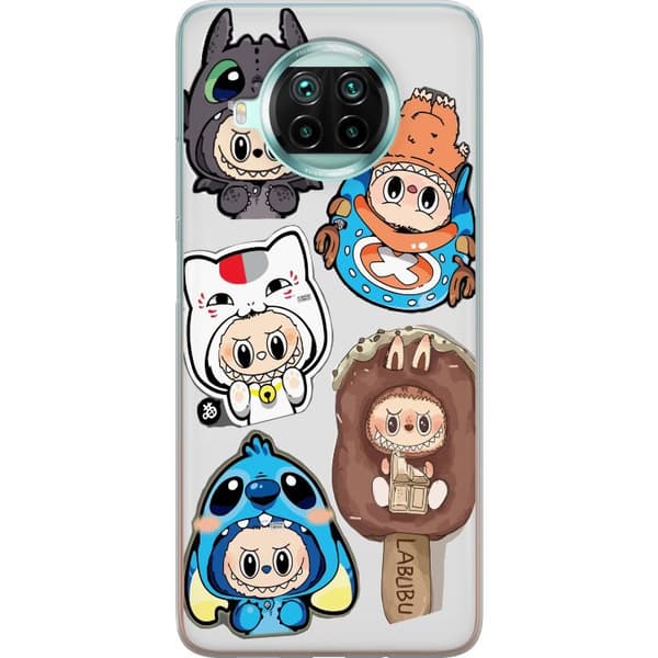 Xiaomi Mi 10T Lite 5G Gennemsigtig cover Labubu figur samling - Pop Mart Labubu The Monsters i farverigt design