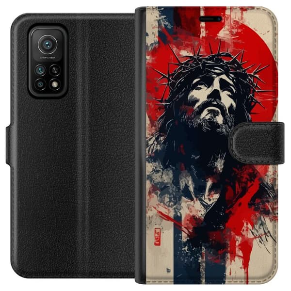 Xiaomi Mi 10T Pro 5G Plånboksfodral Jesus med kors – kristet motiv med stark symbolik om tro och hopp