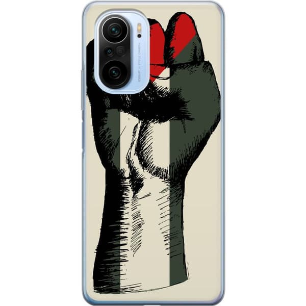 Xiaomi Mi 11i Gennemsigtig cover Hånd bundet i Palæstinas farver - kraftfuldt symbol for frihedsbevægelsen