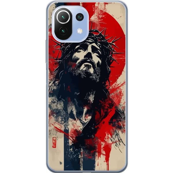 Xiaomi Mi 11 Lite Gjennomsiktig deksel Jesus med kors - kristent motiv med sterk symbolikk om tro og håp